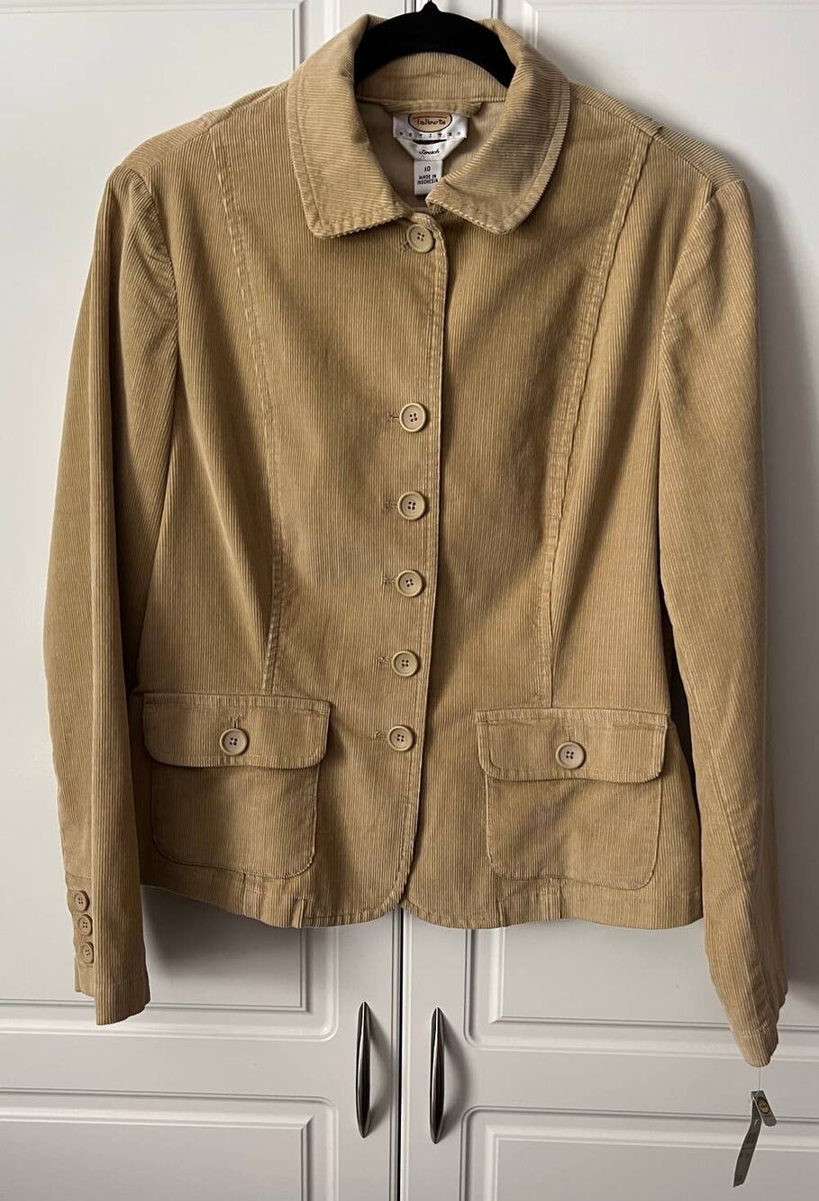 Talbots Petites Tan Corduroy Blazer Jacket Size 10P NWT